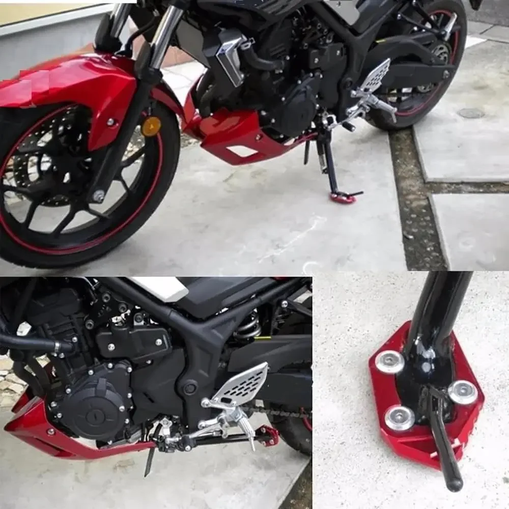 Motorcycle Stand Kickstand Pad Extension Kit Foot Pedal Side Support Bracket For Yamaha YZF R25 MT25 14-20, YZF R3 MT-03 15-20 view 2