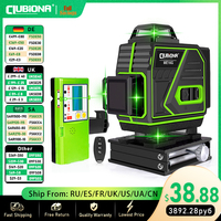 Clubiona 12/16 Lines Green Laser Level Beams Professional Laser Level Unit Tools With Remote Control Pulse Mode 4000mAh Battery