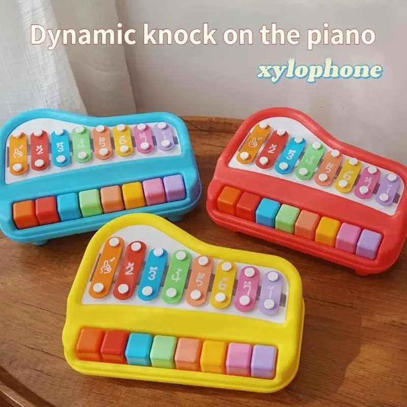 

8 Note Xylophone Toy For Kids Musical Instrument Early Learning With Drum And Colorful Design A2UB