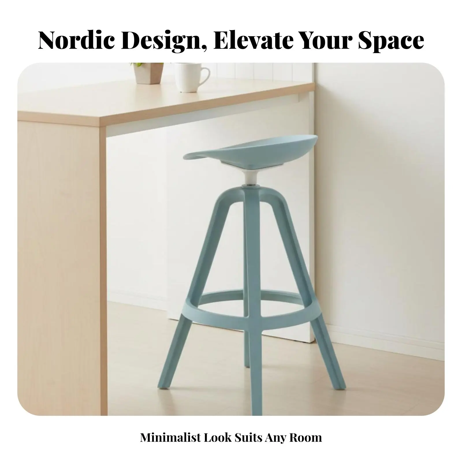 

rotating High Stool with Molded Seat Modern Design Counter Chair Easy to Clean Stable Base for Adults, Cafe, Bistro, Dining Room