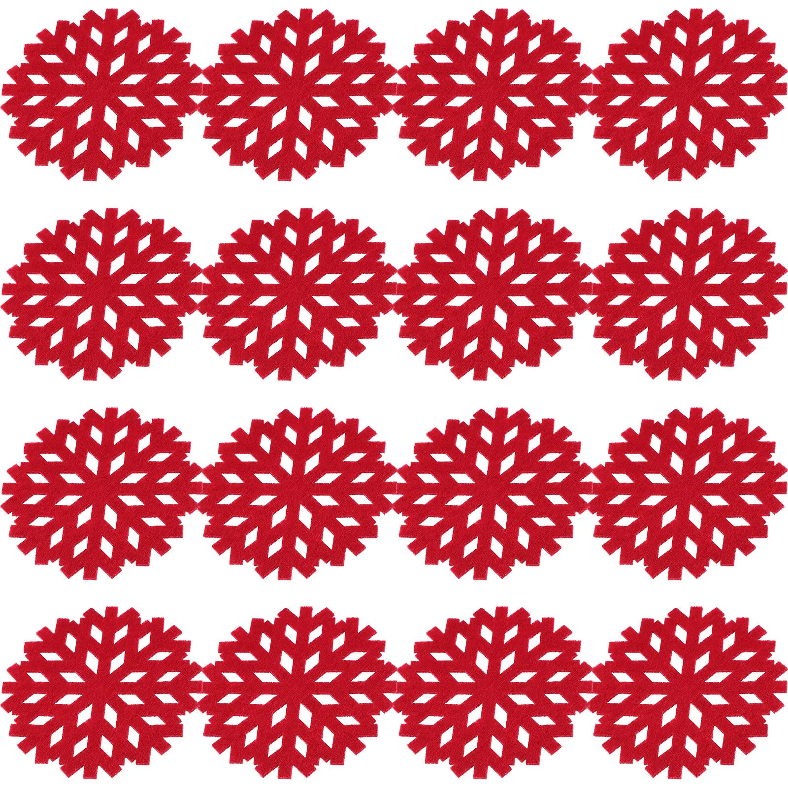 

20pcs Christmas Snowflake Coasters Cloth Material Heat Resistant Table Pad For Kitchen Countertop Protection Dining Table Decor
