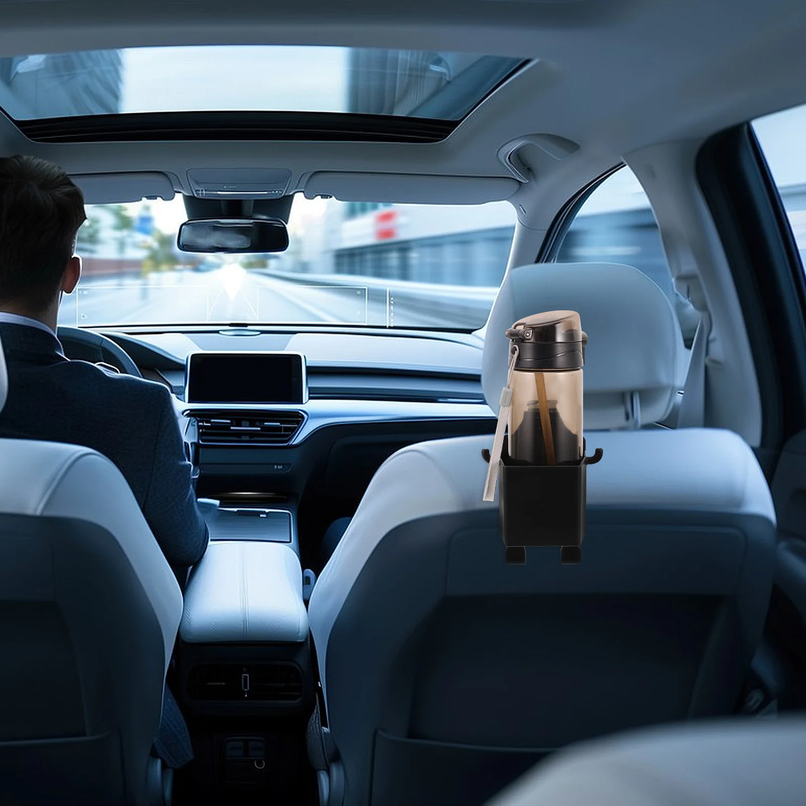 

Multifunctional Seat Back Cup Holder For Auto Organizer Phone Stand Water Bottle Suv Accessories Abs Material Space-Saving