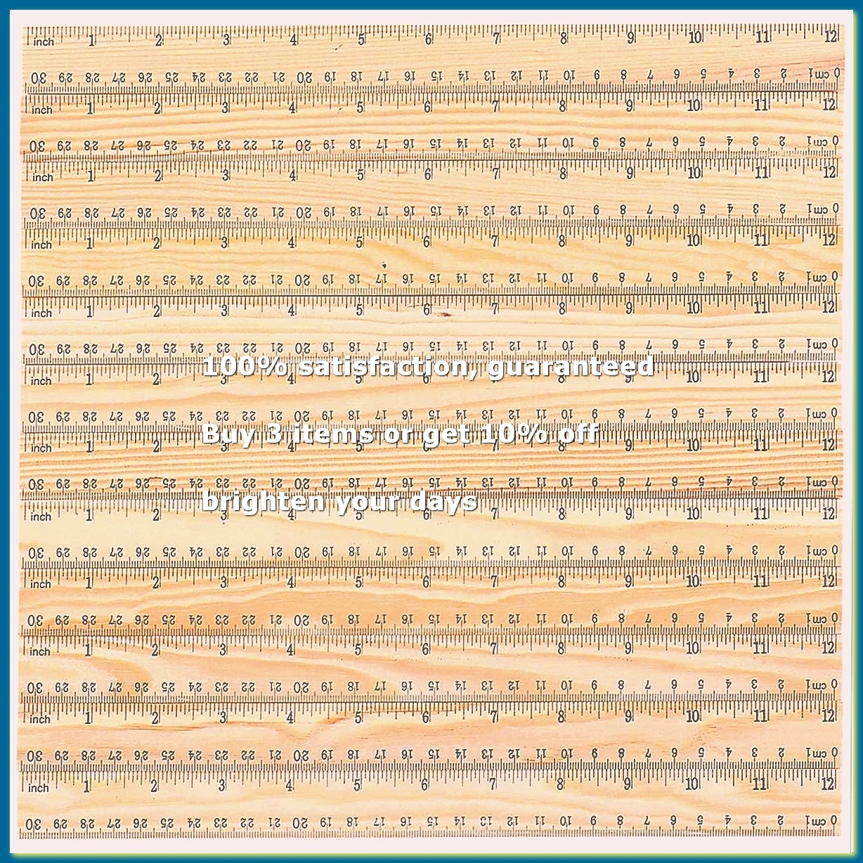 12 x Wood Ruler Student Rulers Wooden School Rulers Office Ruler Measuring Ruler, 2 Scale (12 Inch and 30 cm)