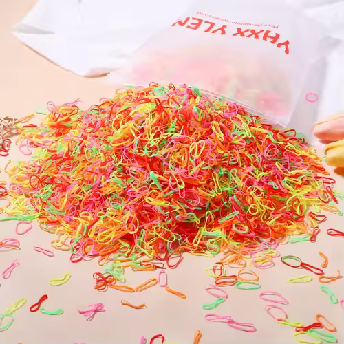 500/1000 Baby Girls Colourful Disposable Rubber Band Hair Ties Headband Toddler Ponytail Holder Bands  Babe Hair Accessories - Image 23