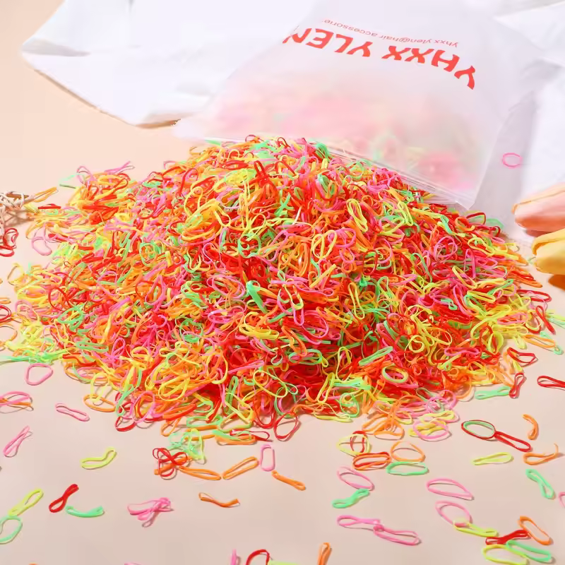 500/1000 Baby Girls Colourful Disposable Rubber Band Hair Ties Headband Toddler Ponytail Holder Bands  Babe Hair Accessories - Image 23