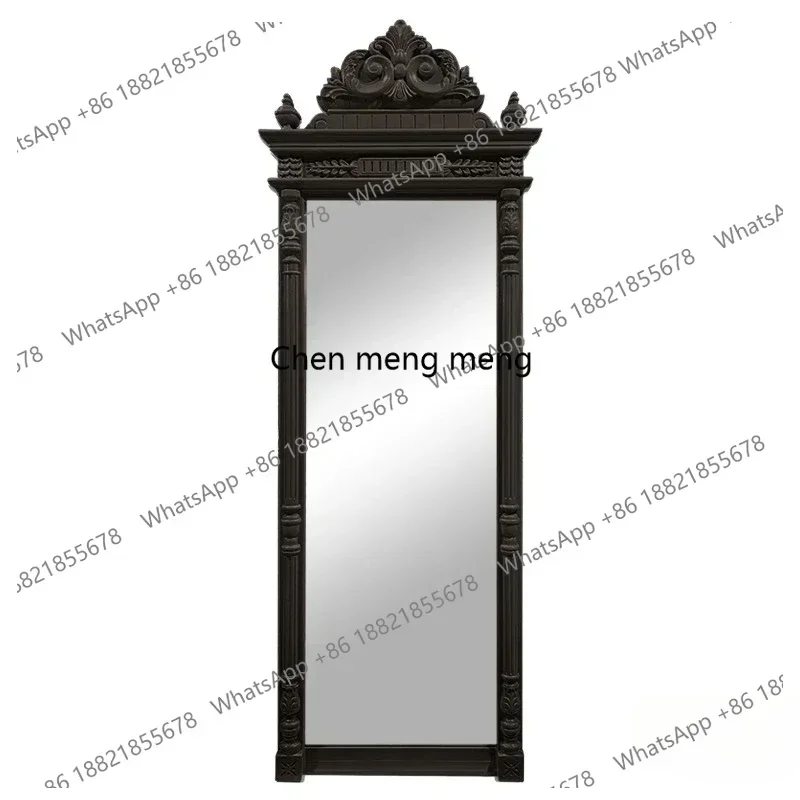 AB03  Hall Black Frame Mirror Universal Girls Floor Nordic Bedroom Wall Mirrors Full Body Gothic Apartment