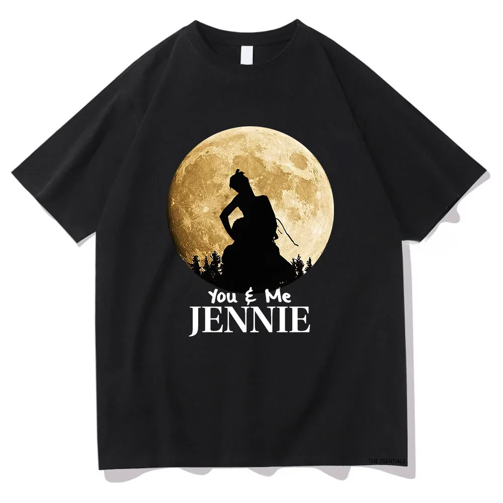 2023 Hot Sale JENNIE ‘You & Me’T Shirt Vintage Men/Women Aesthetic T-Shirt Unisex High Quality Cotton Tees Kawaii Korea Clothes