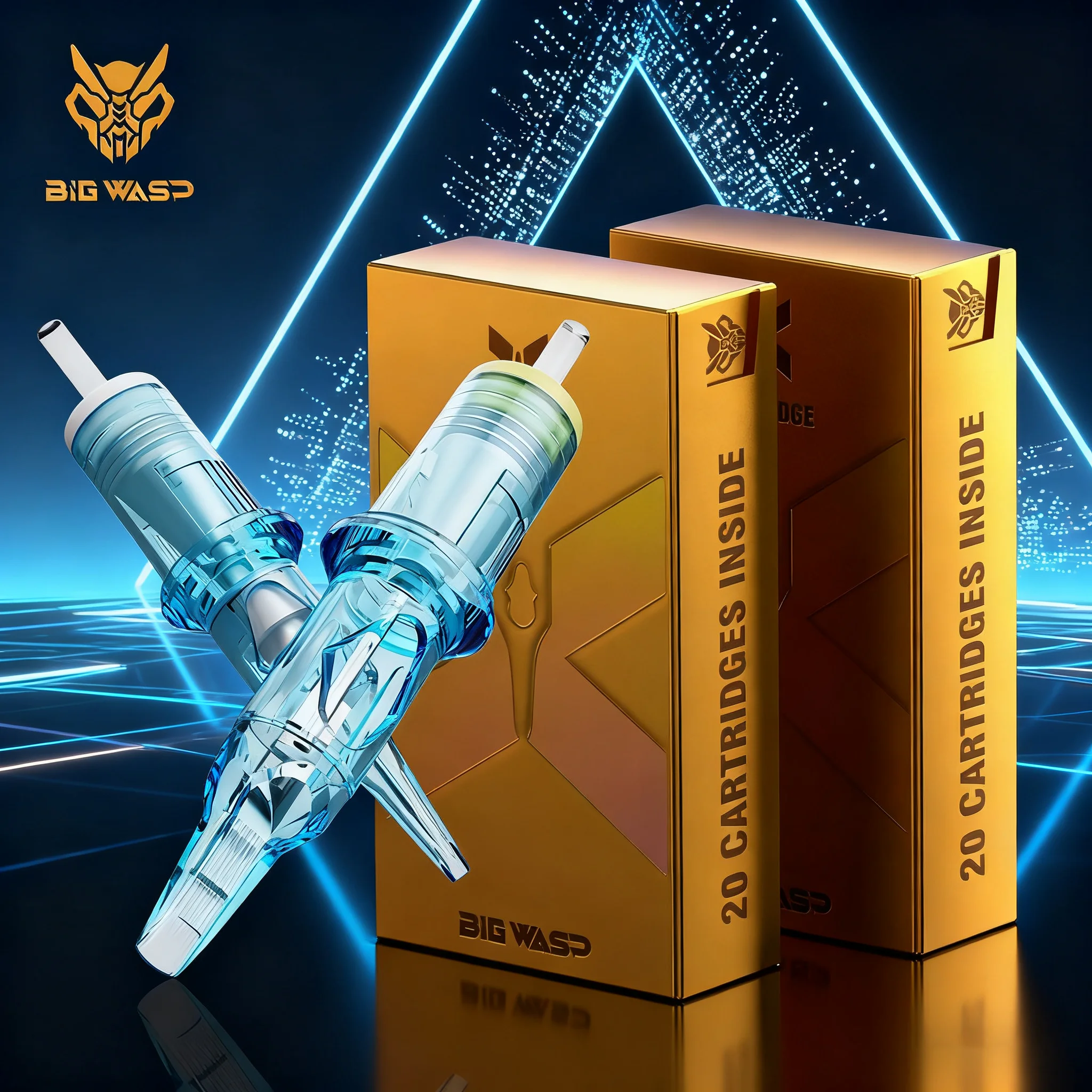 

20pcs/box Tattoo Cartridges Needles BIGWASP Blue Boutique Disposable Sterile Safe Cartridges For Tattoos Machines Makeup Body