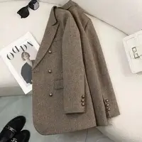 High-Quality Suit Jacket Women 2025 New Autumn Winter Word Pattern Blazer Coat Female Temperament Cool Design Unique Ladies Tops 2