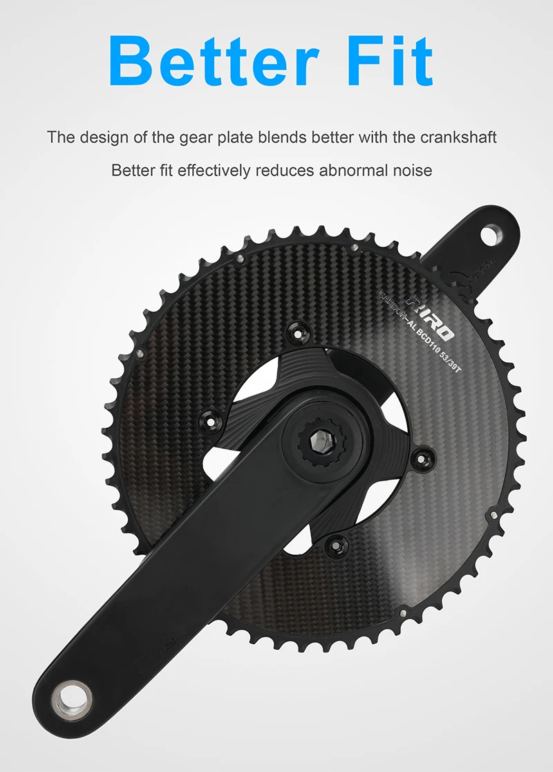 RIRO Carbon 110BCD Kettenblatt für R7000 R8000 R9100 Carbon-Rennrad-Kettenblatt 50-34T 52-36T 53-39T 54-40T Doppelkranz – Detail 5