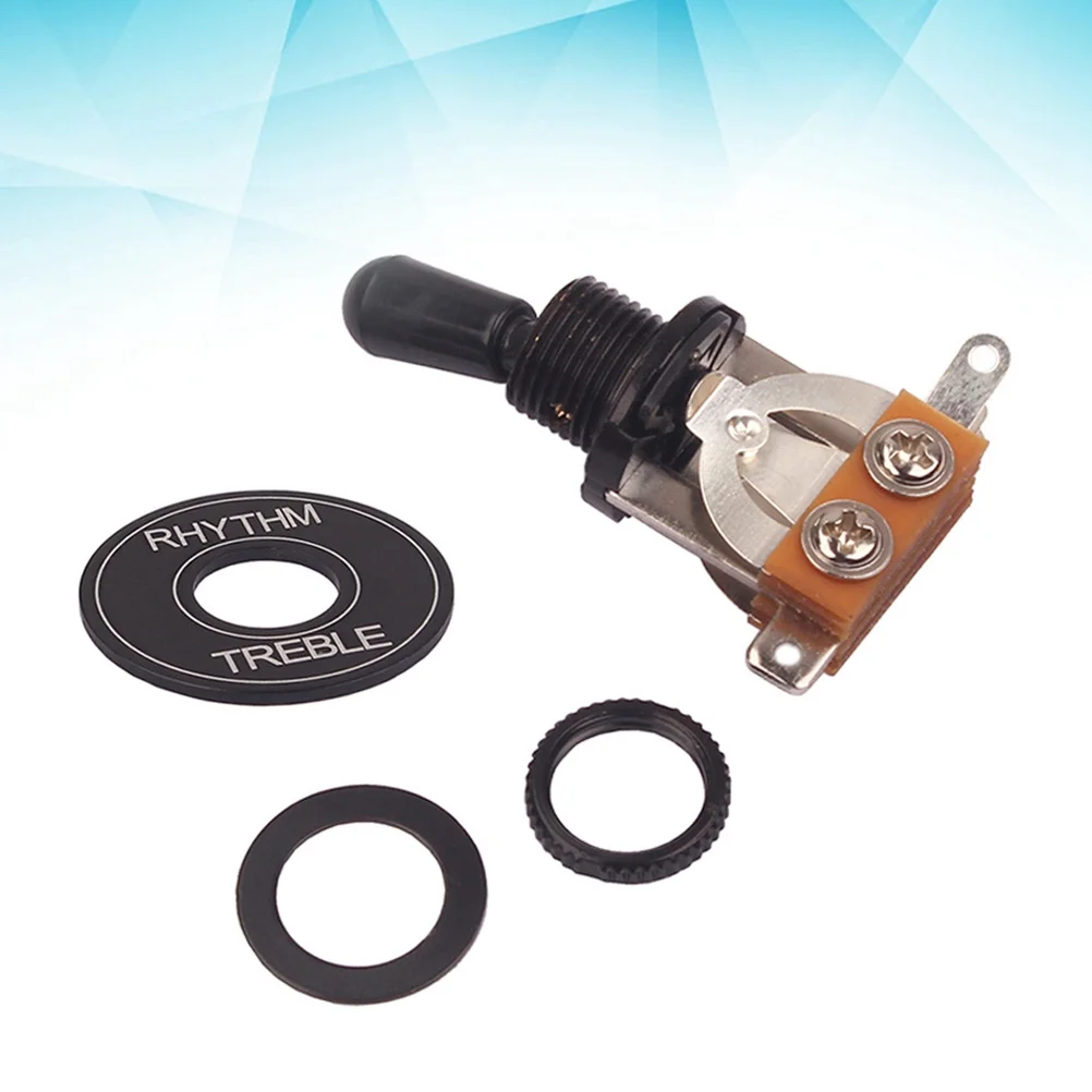 

3 Way Toggle Switch for Electric Guitar Rhythm Treble Washer Plate Black Durable Copper Aluminium Replacement Parts