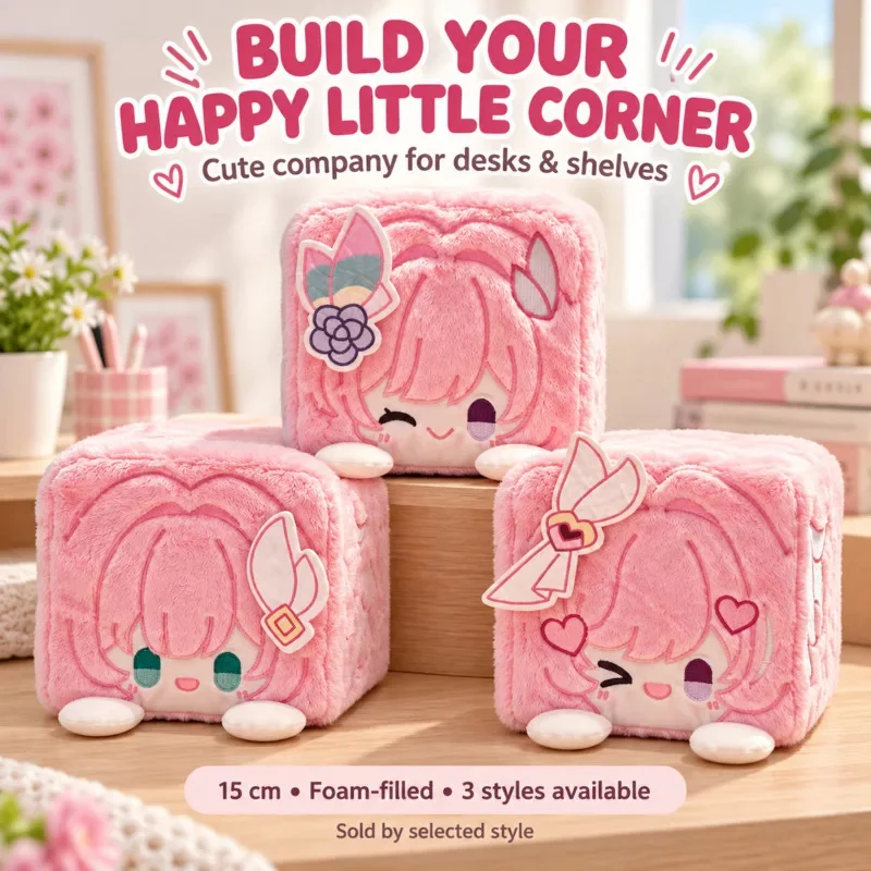 Honkai Star Rail Cyrene 15cm Square Cushion Doll Sponge Filled Cute Anime Character Pillow 3 Designs Kawaii Bedroom Decor Gift