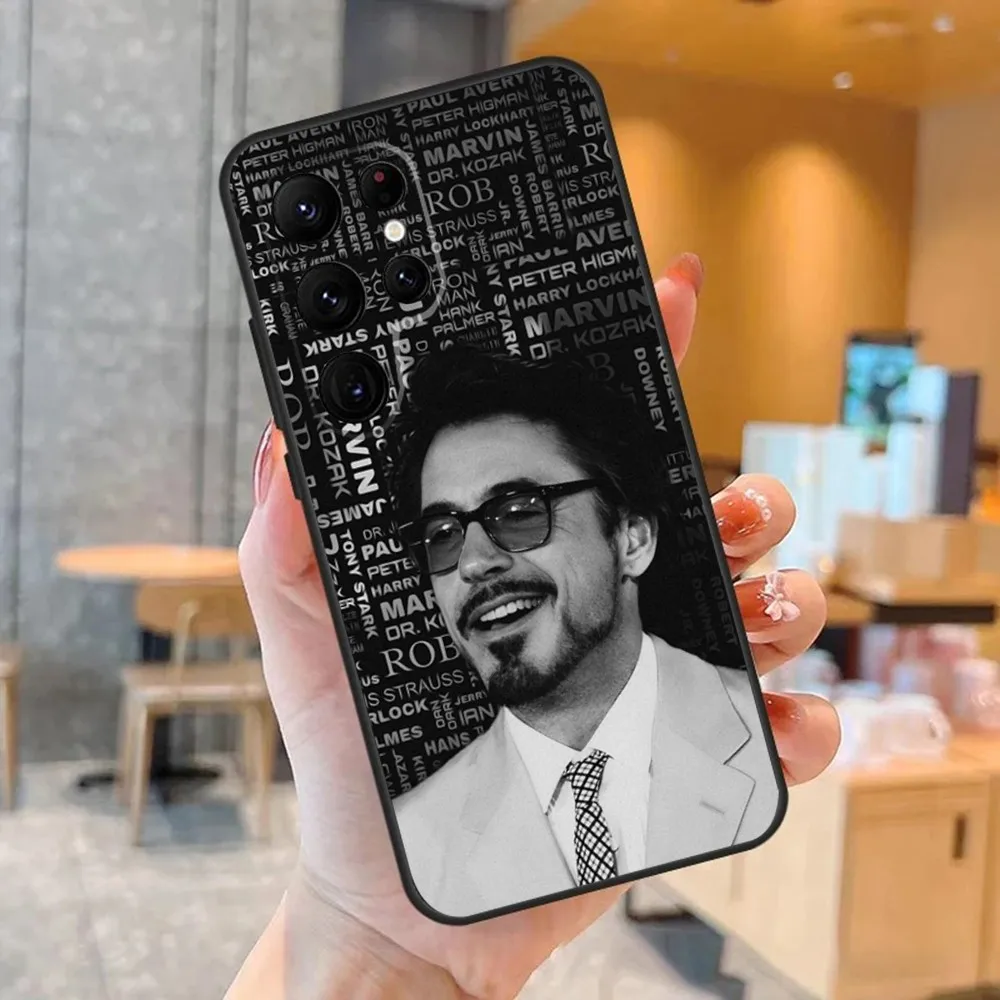 R-Robert J-John Downey Jr Phone Case For SamsungS24,S23,S22,S21,S20 Ultra Pro S10,S30Plus,S9,20lite Ultra Black Cover