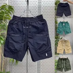 Short cargo multi-poches pour homme, bermuda d'été fin, pantalon Fifth, séchage rapide, mode coréenne, 2024