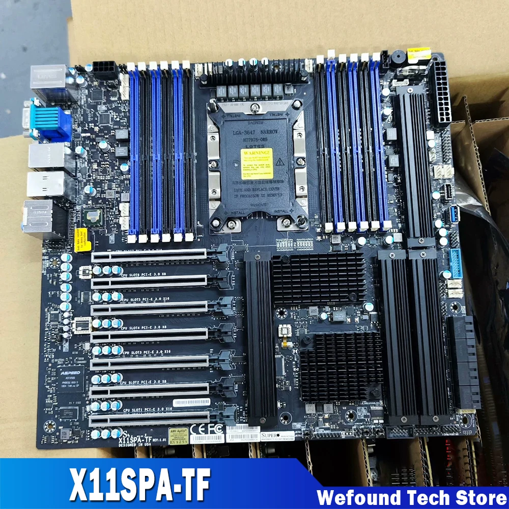 

Для материнской платы рабочей станции Supermicro, одноканальный LGA 3647, 10-гигабитный Ethernet-порт C621, чип X11SPA-TF