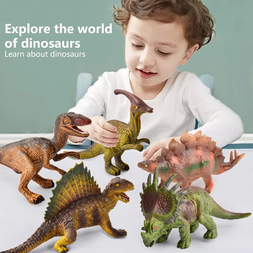 

4pcs/set Small Dinosaur Model Toy Mini Jurassic Tyrannosaurus Raptor Pterosaur Stegosaurus Educational Toys Gift for Kids