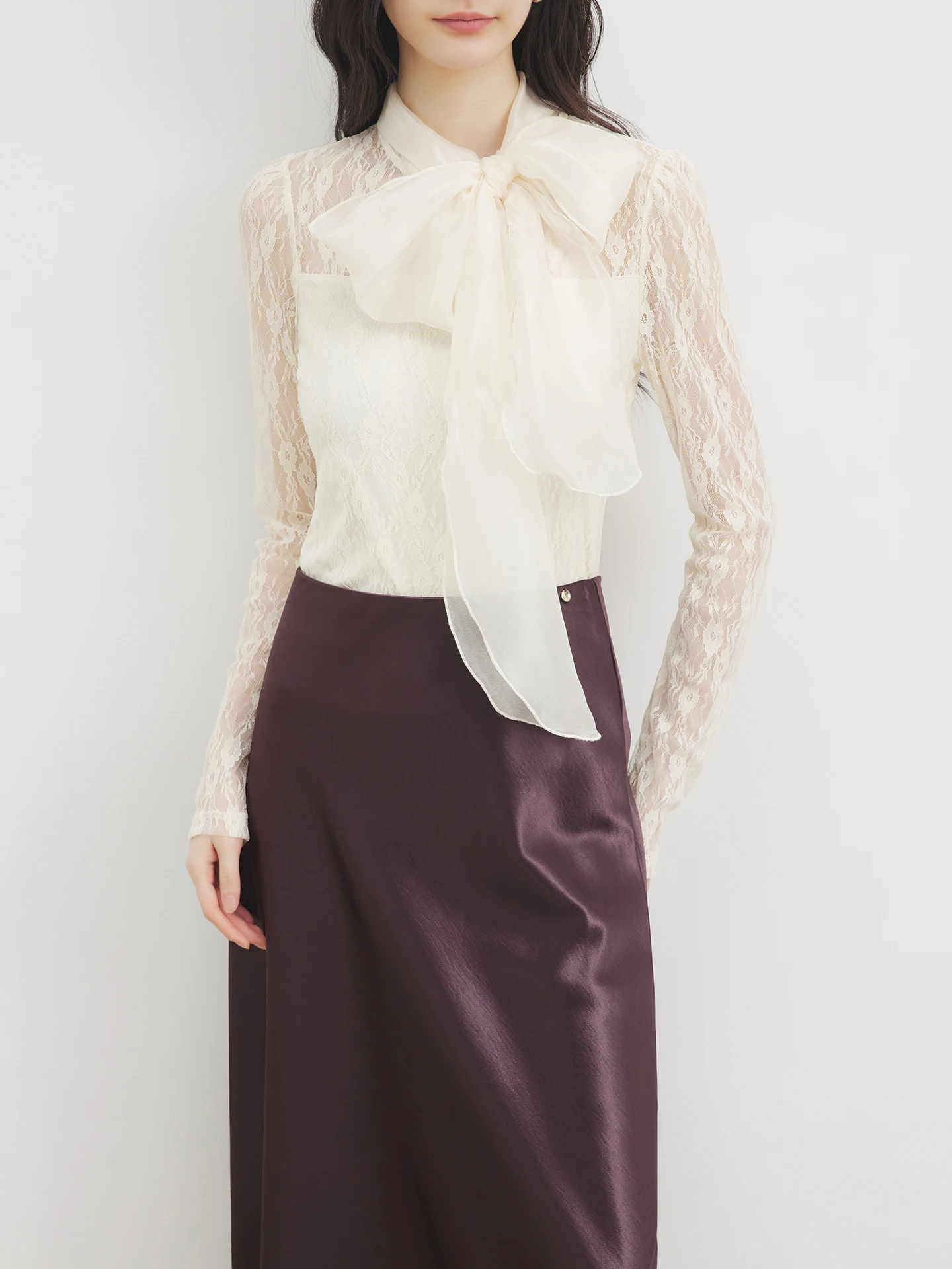 

Annata Women's Lace Hollow out irt Base Layer Inner Wear Top Lace Blouse Wet Sweating Function Nylon Fabric Pure Color Simp...