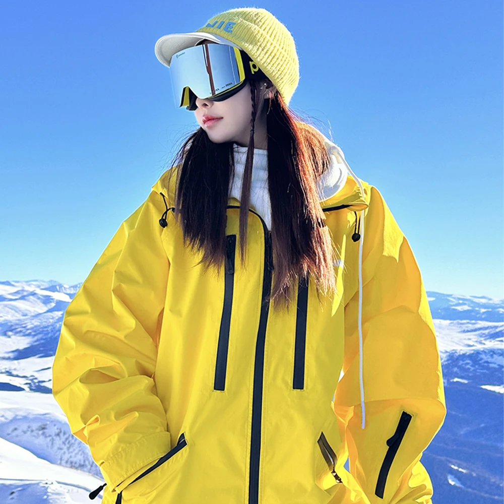 NuJune X Zachariah Women's Ski Suit Water Windproof Loose Winter Snowboarding Suit Women Snowsuit Men Baggy Set Plus Size