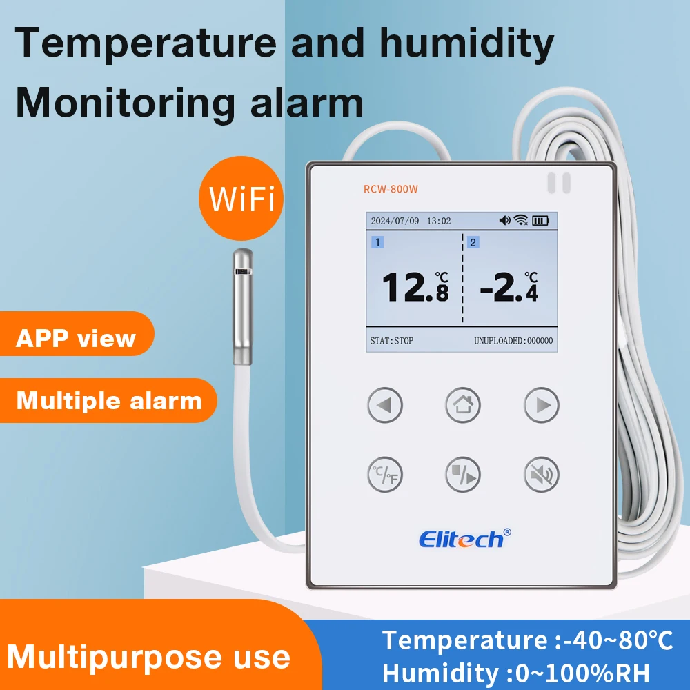 Smart WiFi Temperature Humidity Data Logger LCD Temp&RH Recorder Temperature Humidity Real-time Monitor for Vaccine Storage