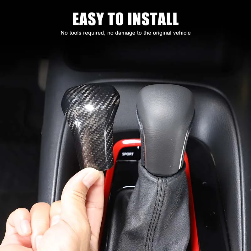 

For Toyota Corolla Avalon IZOA Camry 2018-2023 Real Carbon Fiber Car Gear Head Decorative Cover Interior Car Accessories