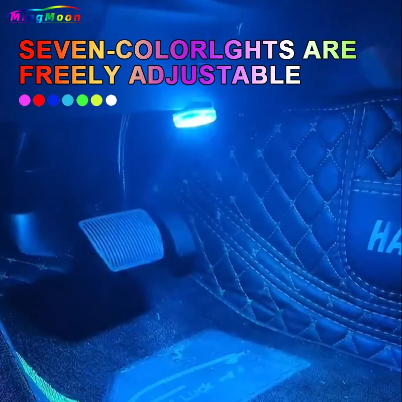 SEEYA LED اللمس ضوء سيارة لاسلكية صغيرة الداخلية السيارات سقف السقف القراءة مصباح لباب القدم صندوق تخزين صندوق شحن USB
