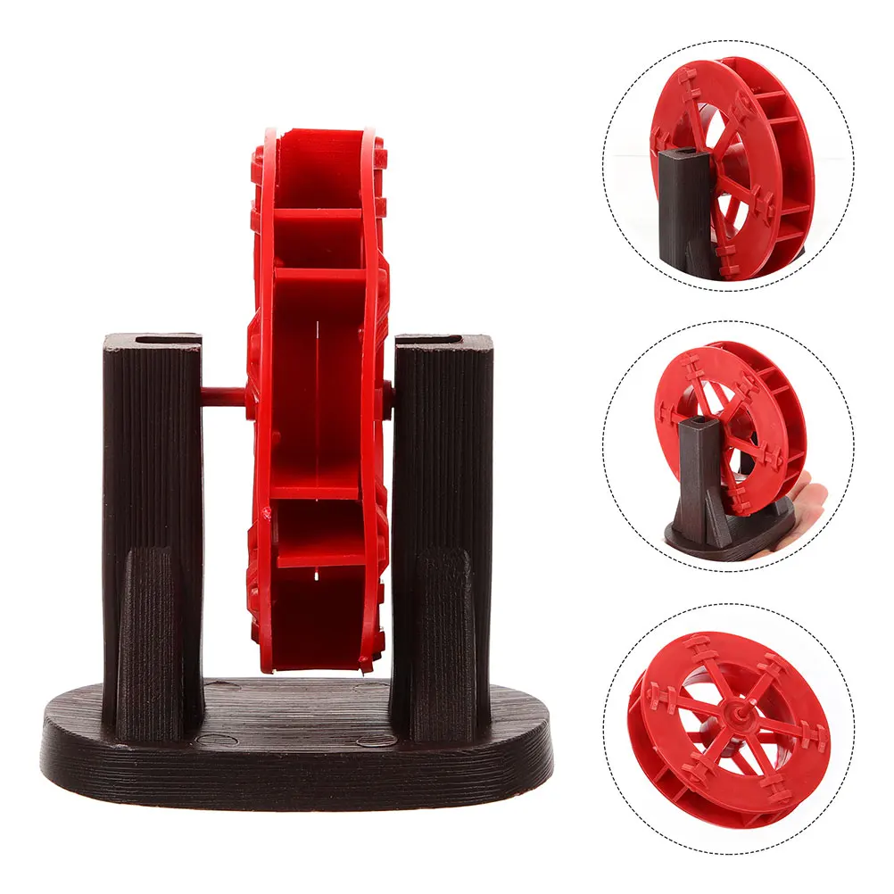 

Fish Tank Project Aquarium Scene Prop Landscaping Bracket Ornament Desktop Wheel Decor Accessories Red Decoration