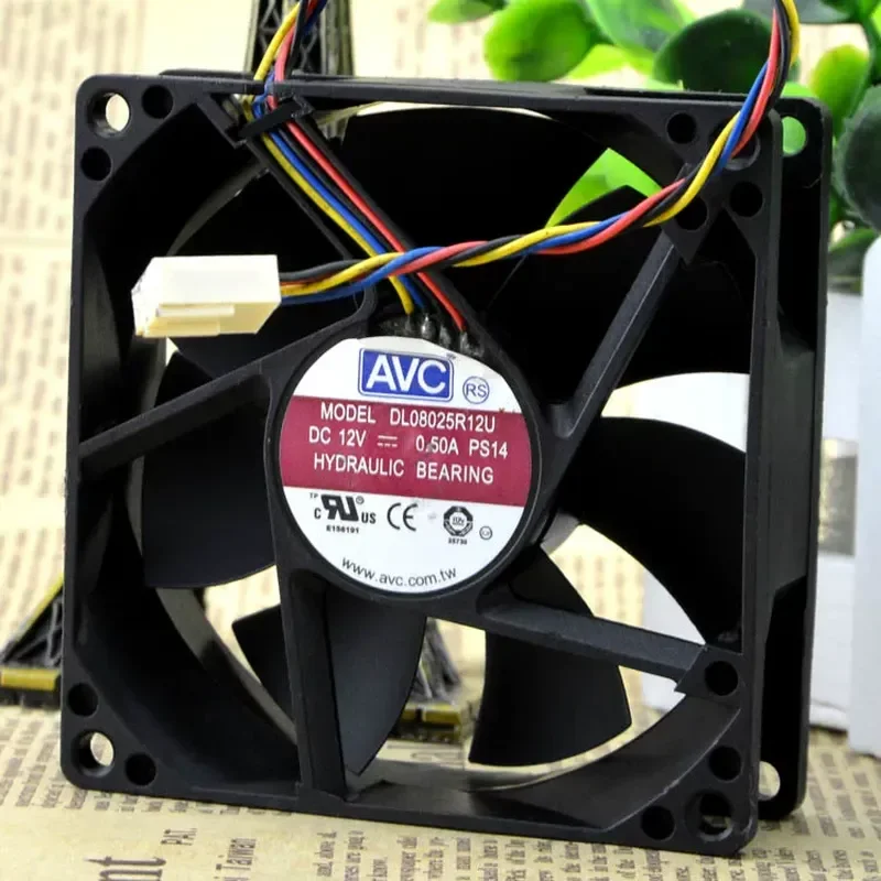 for AVC DL08025R12U 80mm 12V 0.5A PWM 4-Wire CPU Cooling Fan High Air Volume Speed Control