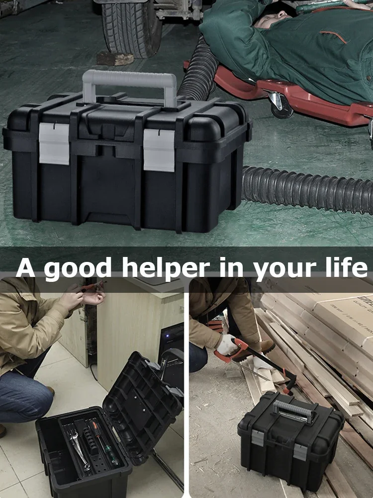 Large Waterproof Tool Box Shockproof Hard Case Box Empty Large Tool Box Organizer Double Layers Toolbox Electrician Tool Box