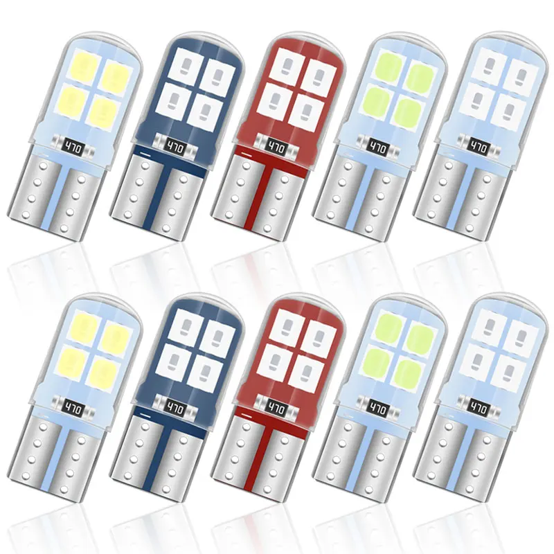 

6pcs LED T10 W5W 194 LED Cob Canbus Car Interior Light 8 SMD Auto Automobiles Reading Dome Wedge License Plate Bulb Lamp DRL