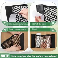 Sacs de rangement muraux pour porte d'armoire de cuisine, sac poubelle en maille, sacs de courses en plastique, distributeur d'articles divers, sac de rangement de coffre de voiture en filet 6