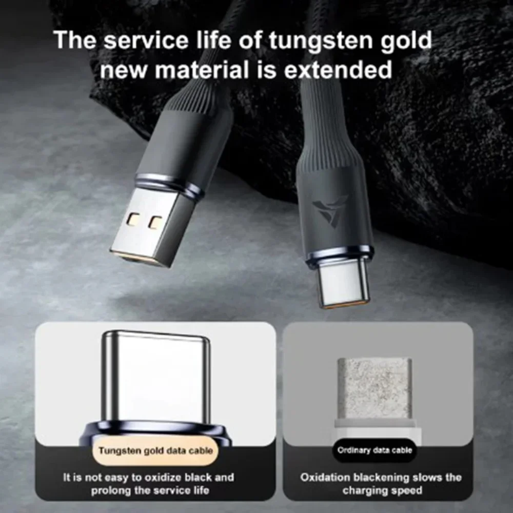120W USB To Type C Fast Charging Cable USB-C Phone Charger Data Cord For Oneplus Xiaomi 17 Samsung Huawei Quick Charge 3.0 Cord