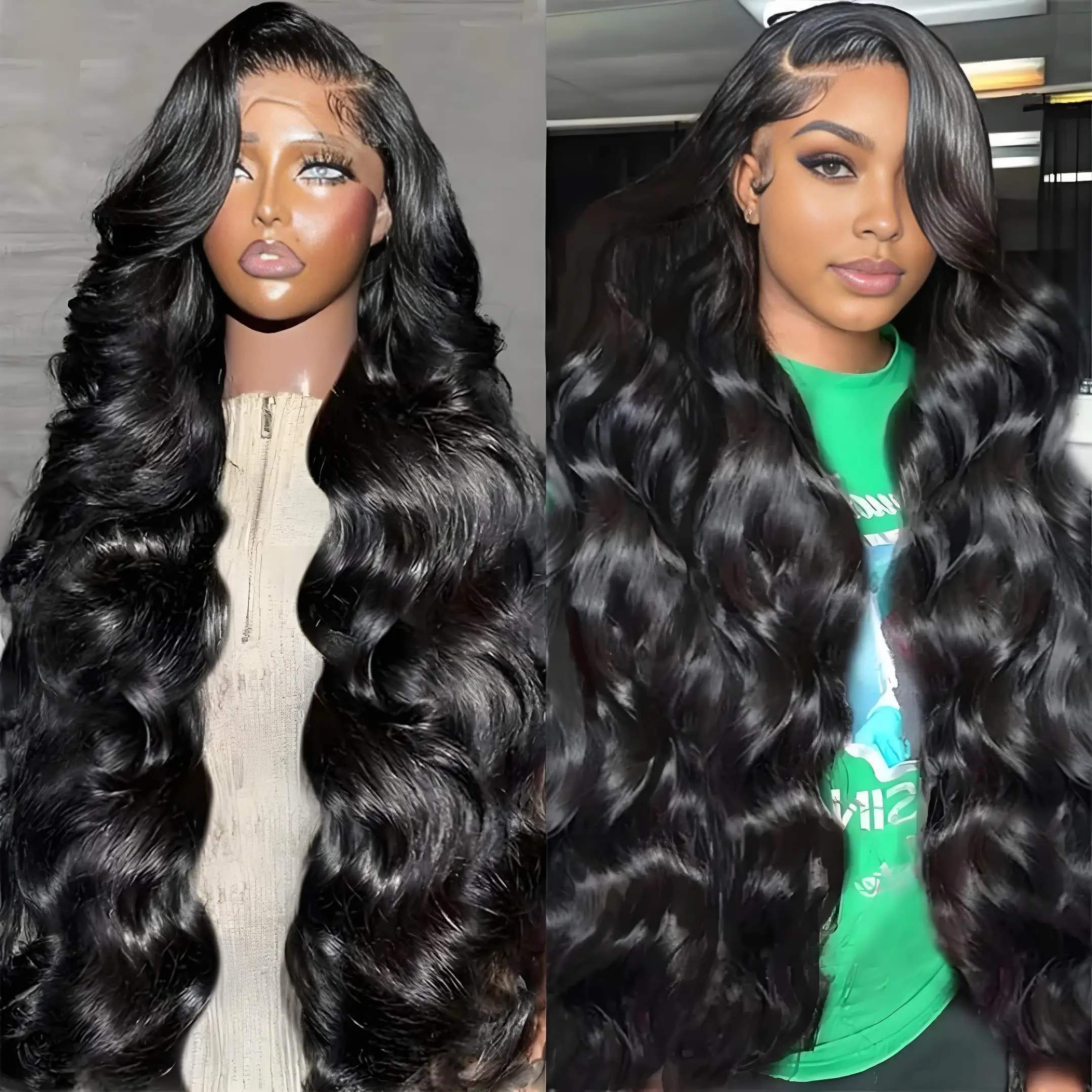 

250 Плотность 40 дюймов Свобода Объемная волна 13x6 Hd Парики из натуральных волос на кружеве 13x4 Предварительно выщипанный парик на шнуровке 360 Полный парик на шнуровке