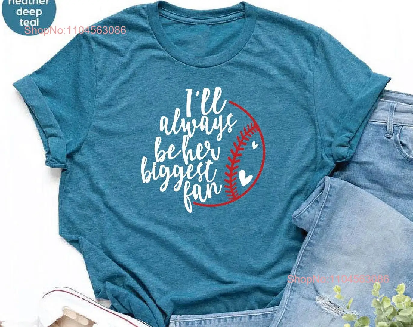 Ik zal altijd haar grootste fan T-shirt zijn Softbal moeder GIFT oma lange of korte mouwen