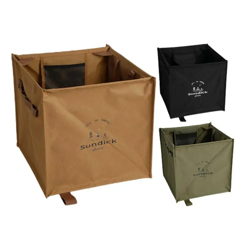 

Уличная складная корзина для мусора, квадратная Складная мусорная корзина для отходов на открытом воздухе, с ручкой, для газона, внутреннего дворика, сада