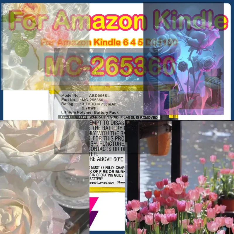 

MC-265360 Battery For Amazon Kindle 6 4 5 D01100 MC-265360 tablet battery