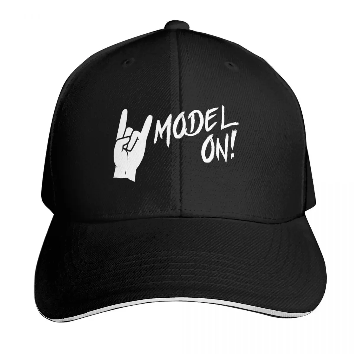 Model On! - One Color Baseball Cap Cotton Twill Breathable Contrast Two Tone Brim Snapback Flat Bill