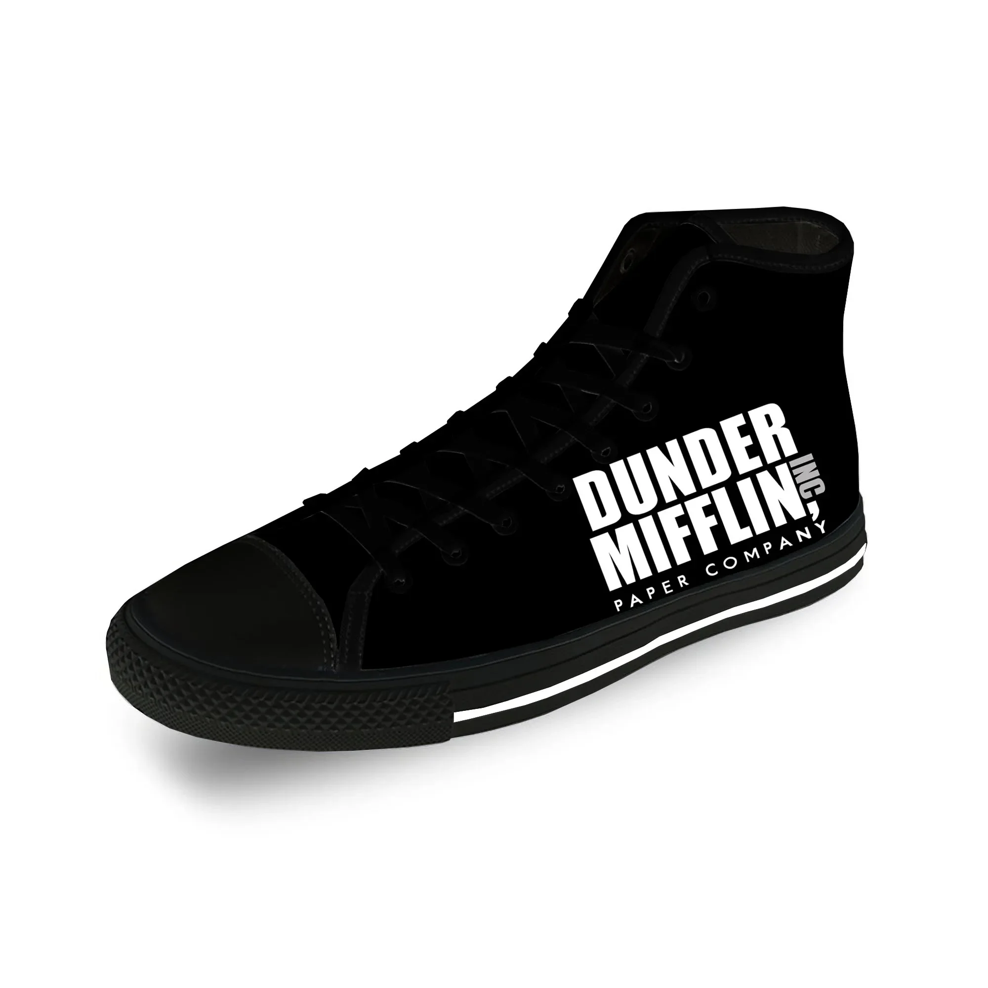 The Office TV Show High Top Sneakers Mens Womens Teenager Dunder Mifflin Paper Casual Shoes Canvas Shoe Cosplay Lightweight shoe