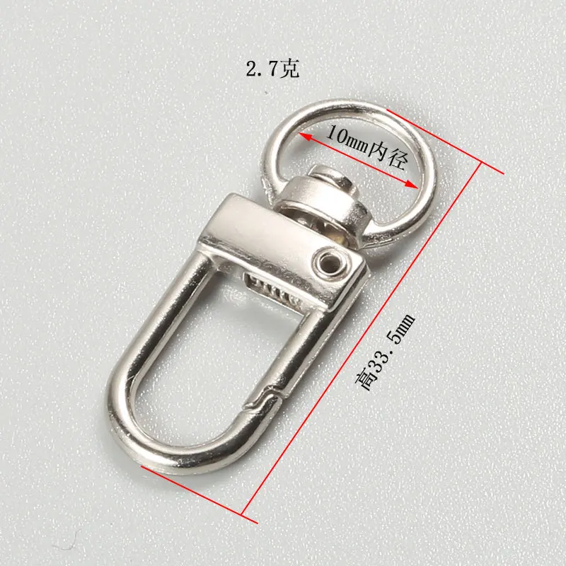 10pcs Alloy Head End Clasp Internal Dia. 8/10mm Fit Belt Key Chain Bracelet DIY Charms Fittings Accossory as Women Kids Gift