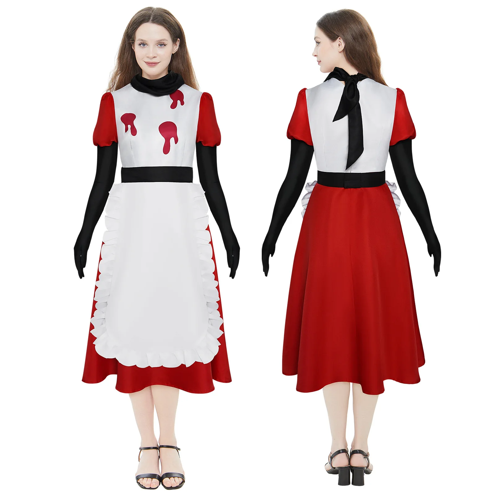 Niffty film hotel cosplay kostüm rotes kleid frau halloween cosplay niffty kleidung