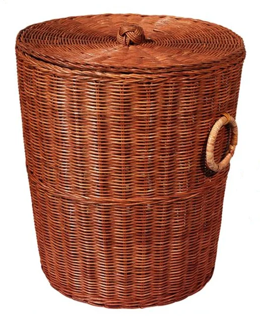 

Rattan art trash can, household sundries storage bucket, large covered, rattan woven, handmade storage basket, towel finishing b