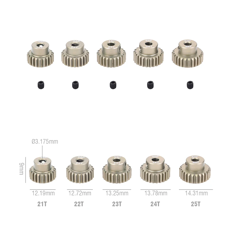 48DP 3.175mm 11t 13t 15t 17t 18T 19t 20T 22T 24T 28T 30T ze stopu aluminium metal silnik z zębatką biegów dla 1/10 zdalnie sterowany Model samochodu