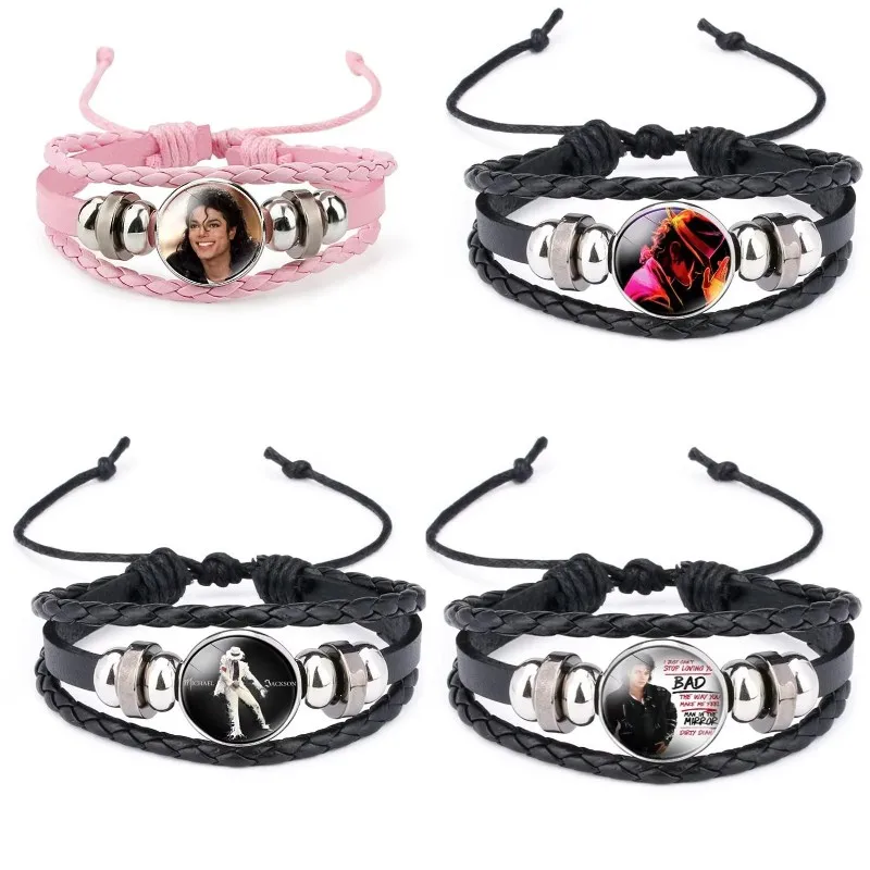 Michael Jackson Figures Bracelet Cartoon Anime Chain Bracelet Boys' Fashion Accessories Decorations Children's Birthday Gifts