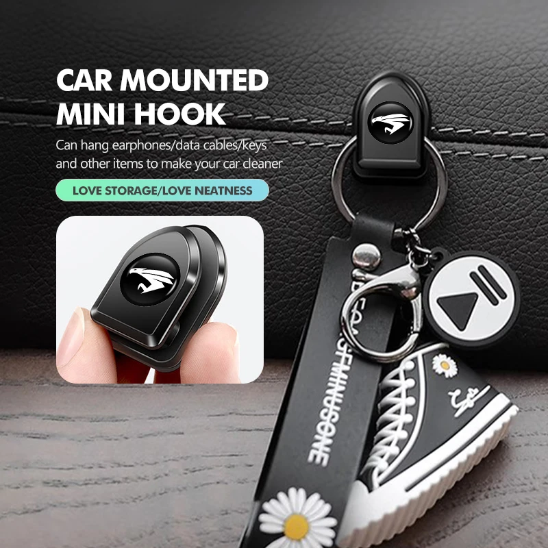 Car Hooks USB Cable Keychain Trunk Bag Invisible Hanger Hook For Toyota Harrier 30 60 80 XU30 XU60 XU80 2022 2023