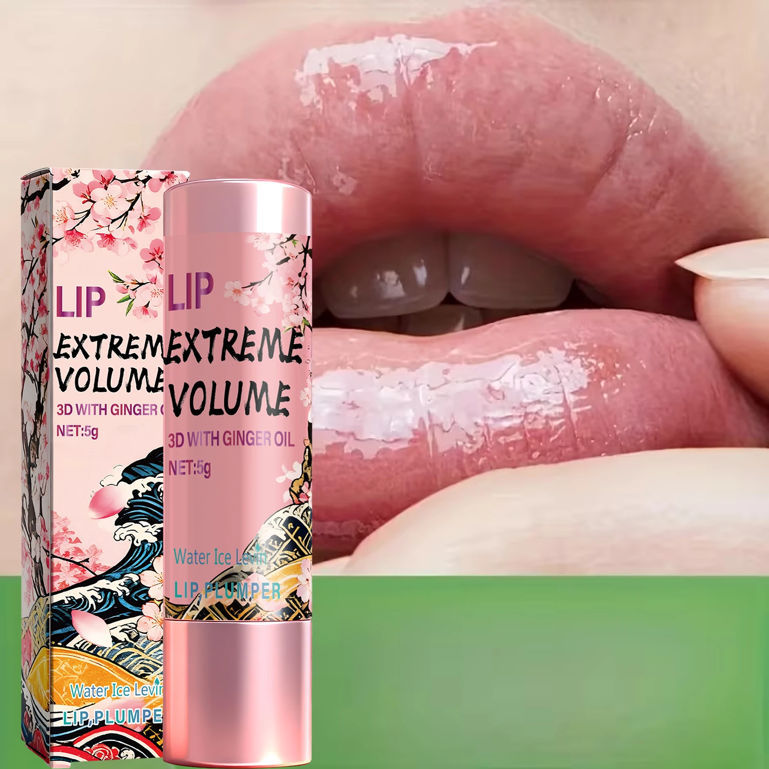 

Peptides Lip Balm with Ginger Oil Moisturizing Plumping Smoothing Non-Sticky Lip Care Treatment Volume Cream 5g