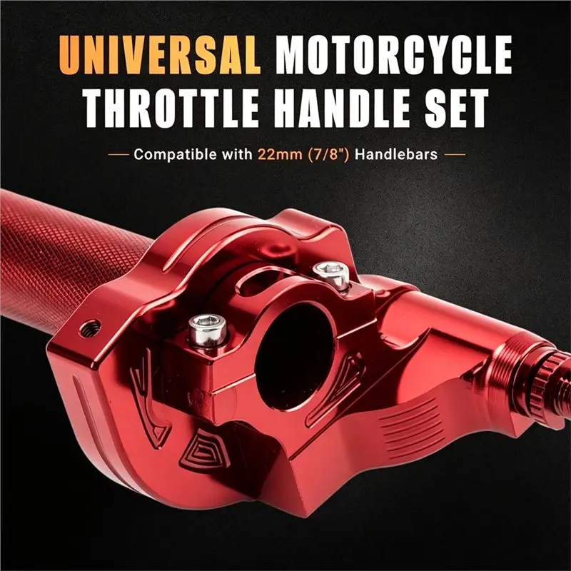 Aluminum Alloy 22Mm CNC Quick Twist Throttle Grip, Fits 110-250Cc Off-Road ATV Dirt Bike Models