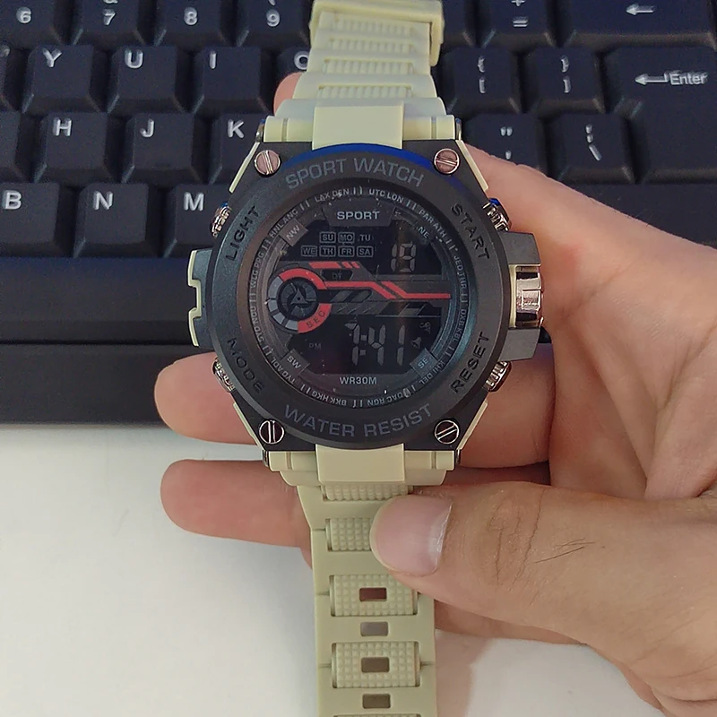 Men's Sports Watch Waterproof Stopwatch Man Sport Watches Multifuction Digital Watch Alarm Clock Electronic Wristwatch for Kids