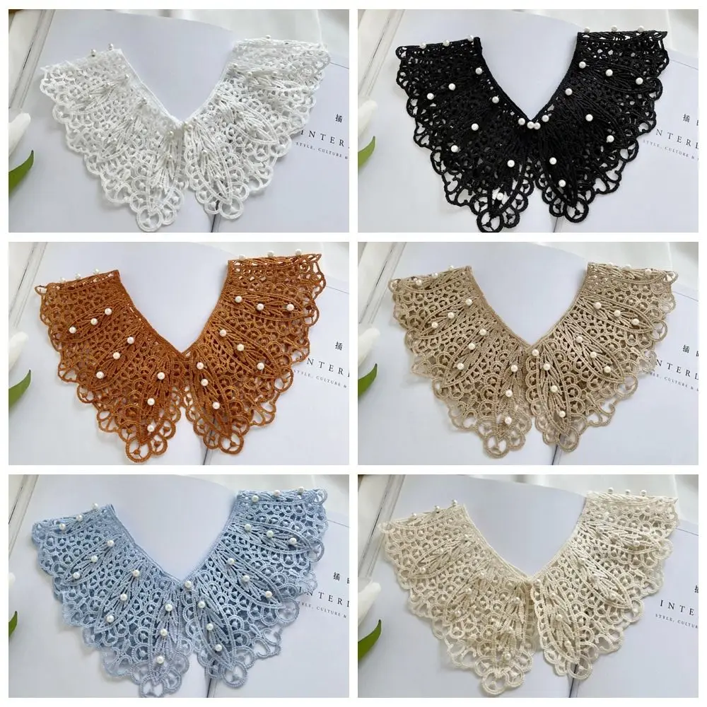 Pearl Lace Fake Collar Clothes Accessories Dress Decorative Shoulder Shawl Cotton Detachable Decoration Shirt Collar