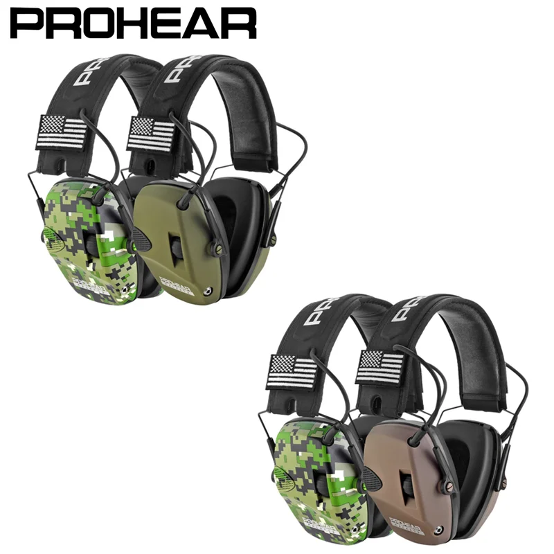 

PROHEAR Shooting Electronic Earmuffs Active Noise Cancellation Hearing Protection Sound amplifcation Tactical Ear Protection