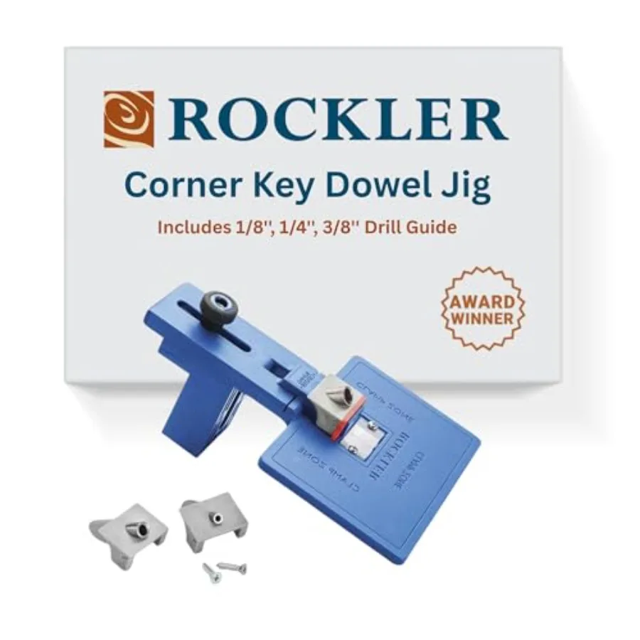 

Приспособление для точной присадки шкантов Rockler Corner Key: премиум-приспособление для декоративных соединений под углом, с выравнивающими линиями для точного позиционирования - для работы с деревом