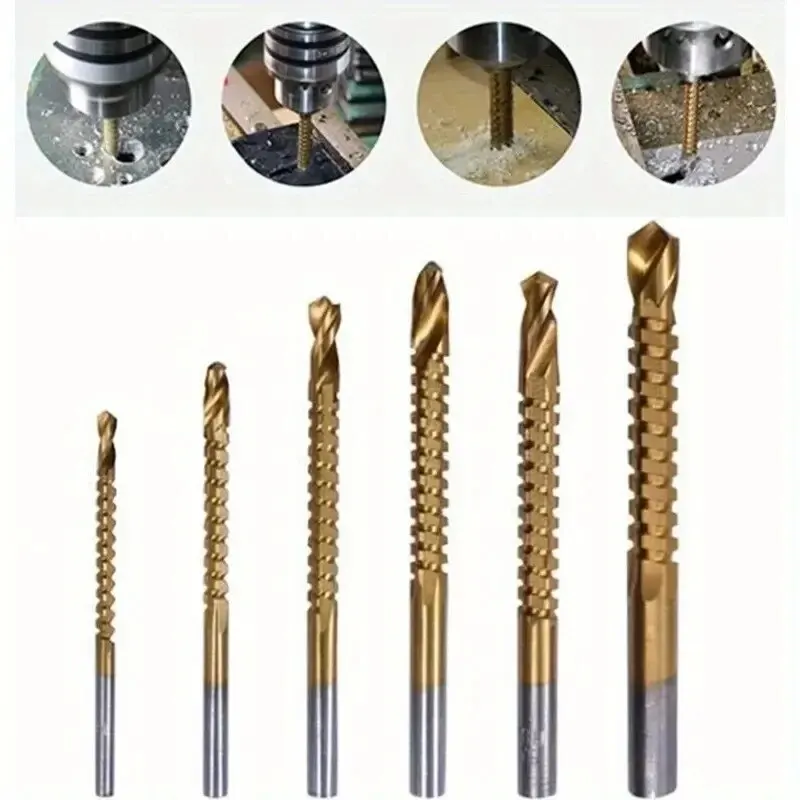 Multifunction Titanium Coated Cobalt Drill Bit Spiral Screw Metric Composite Tap Twist Hole Opener Cutting Drilling Polishing